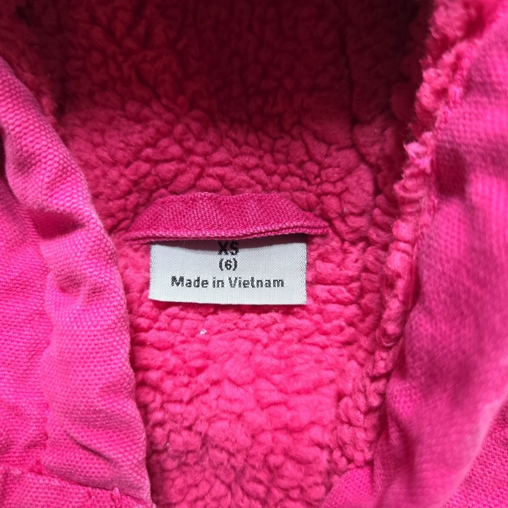 Carhartt Jacket Youth Girls‎ Size XS 6 Hot Pink Lined Zip Up Hooded Sherpa Lined - Picture 4 of 8
